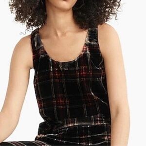J. Crew Plaid Tank Top - Black and Red
